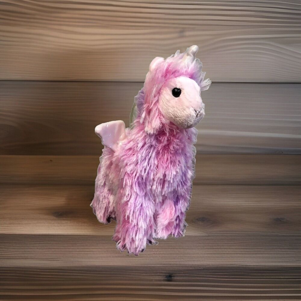 Aurora World Llamacorn Plush Llama Unicorn Pegasus Pink Purple Stuffed Animal